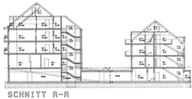 Wohnanlage Schnitt